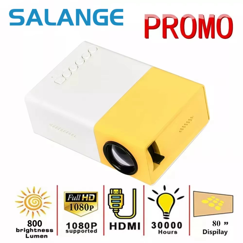 YG300 Mini LED Projector Yg300 Upgraded Version 600 Lumen 320X240P Hdmi-Compatible USB Audio Home Media Player Beamer