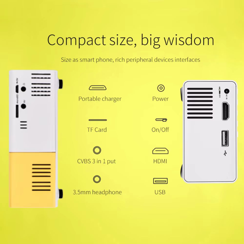 YG300 Mini LED Projector Yg300 Upgraded Version 600 Lumen 320X240P Hdmi-Compatible USB Audio Home Media Player Beamer