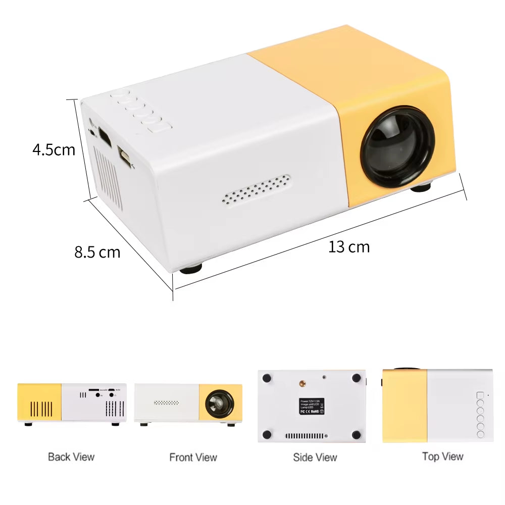 YG300 Mini LED Projector Yg300 Upgraded Version 600 Lumen 320X240P Hdmi-Compatible USB Audio Home Media Player Beamer