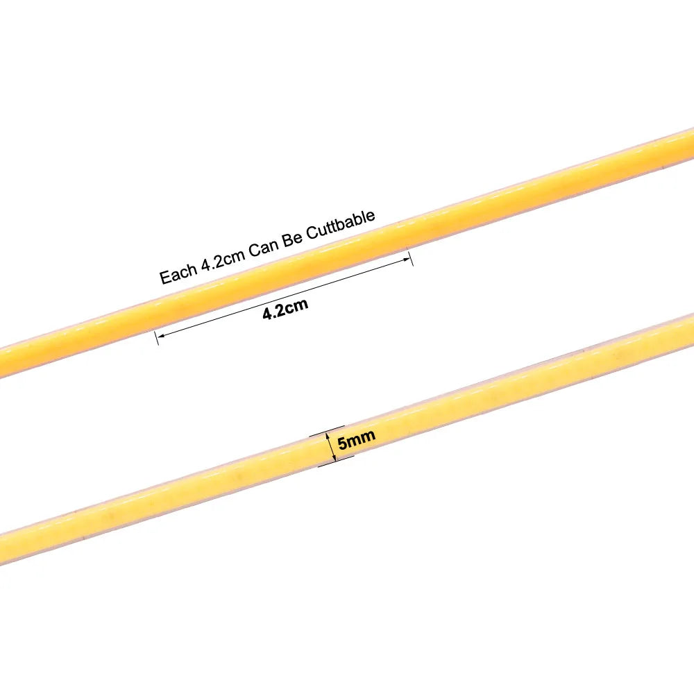 5Mm FCOB LED Strip Light 384 Leds High Density Flexiblefob COB Led Lights 3000K 4000K 6000K Linear Dimmable 12V/24V