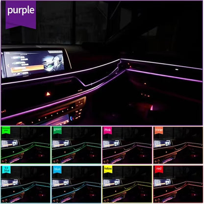 Car Interior Lights Ambient Lights 1M 3M 5M LED Flexible Neon Lighting String Lights for Car Interior Dashboard Door Decoration