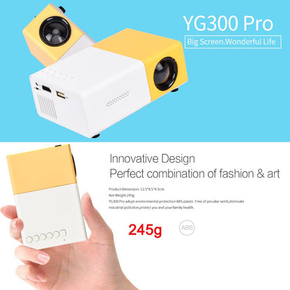 YG300 Mini LED Projector Yg300 Upgraded Version 600 Lumen 320X240P Hdmi-Compatible USB Audio Home Media Player Beamer